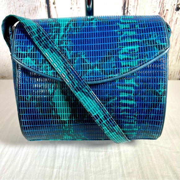 Stuart Weitzman Handbags - Vintage Stuart Weitzman Snakeskin Leather Spain Structured Shoulder Purse Bag